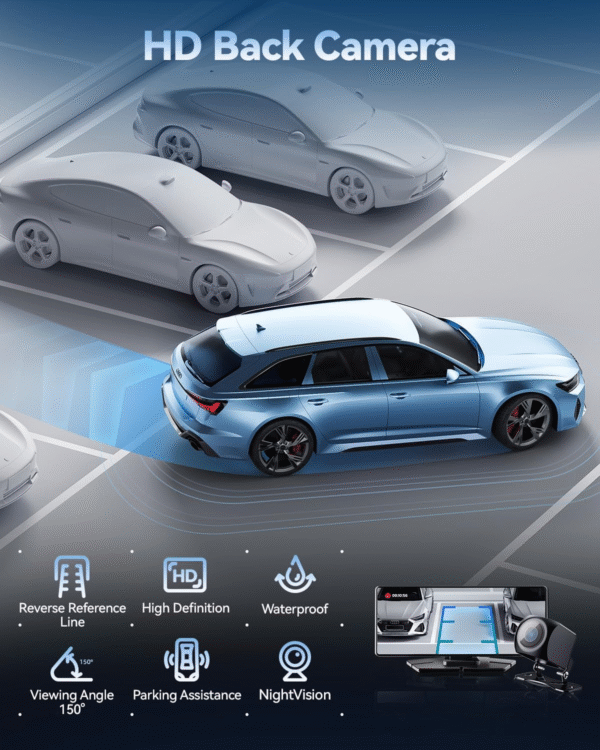 Carplay Screen for Car, 8.1" HD Portable Touch Screen Car Stereo with Android Auto, 4K Dash Cam, 1080P Backup Camera, GPS Navigation, Mirror Link, Bluetooth, AUX, FM Transmitter - Image 5